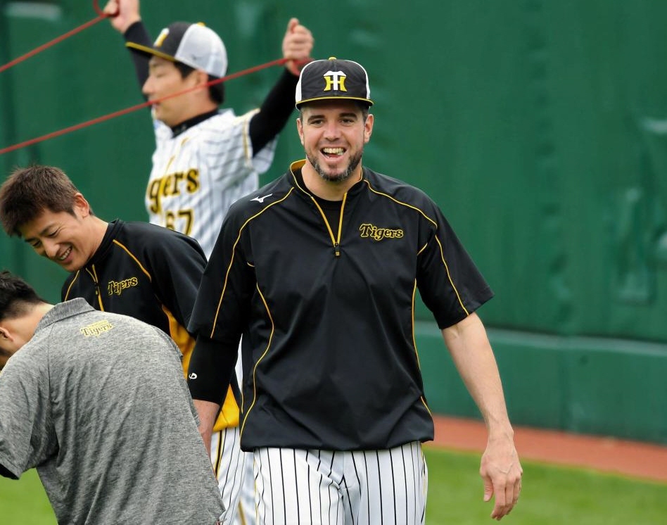 　１軍に合流したメッセンジャー（撮影・田中太一）