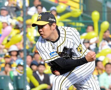 力投する阪神・西勇輝＝甲子園（撮影・高部洋祐）