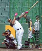 　打撃練習するマルテ