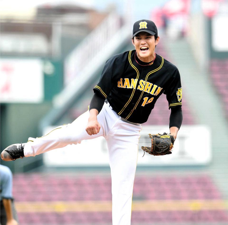 　気迫の投球で８回１失点の好投を見せた藤浪（撮影・飯室逸平）