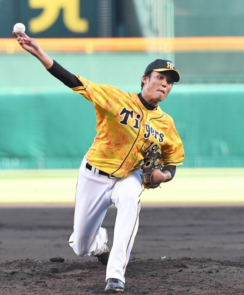 力投する藤浪（撮影・北村雅宏）