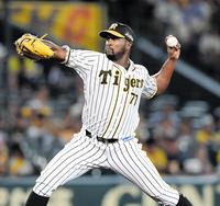 ５回のＤｅＮＡ打線を無失点に抑える阪神　オネルキ・ガルシア＝甲子園（撮影・田中太一）