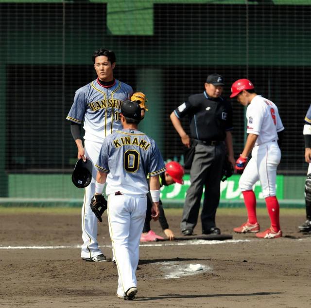 【写真】阪神・藤浪 またか　投球が打者の頭部に向かって一直線
