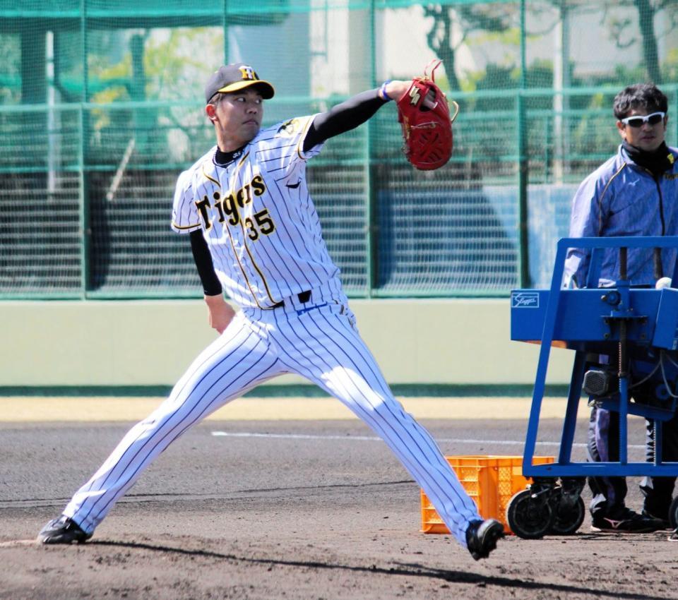 　昨年５月に右肘痛を発症以降初のフリー打撃登板した才木