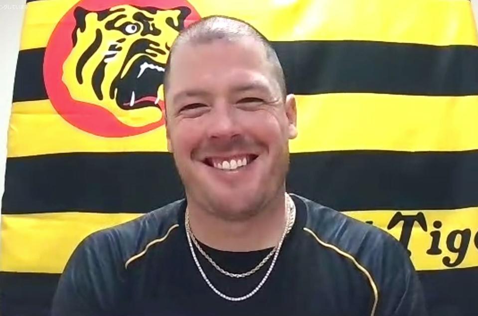 オンライン取材に応じる阪神・ボーア