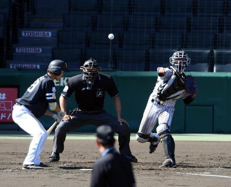 ５回、坂本は盗塁を狙うソフトバンク・甲斐をアウトにする（撮影・山口登）