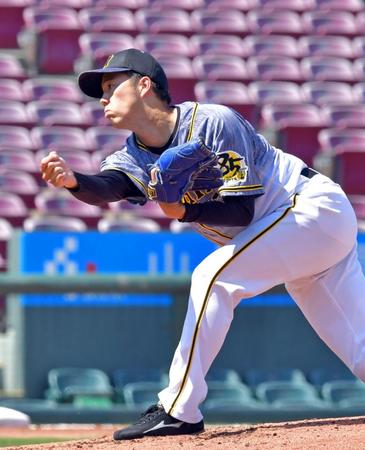 　先発し力投する青柳（撮影・立川洋一郎）