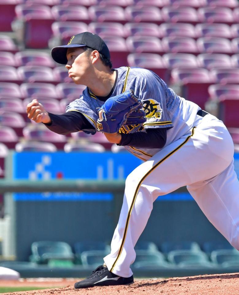 　先発し力投する青柳（撮影・立川洋一郎）