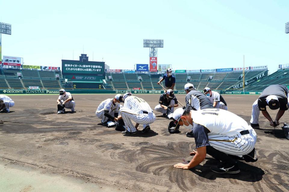 阪神 球児に届け！チーム総出で甲子園の土集め キーホルダーにして