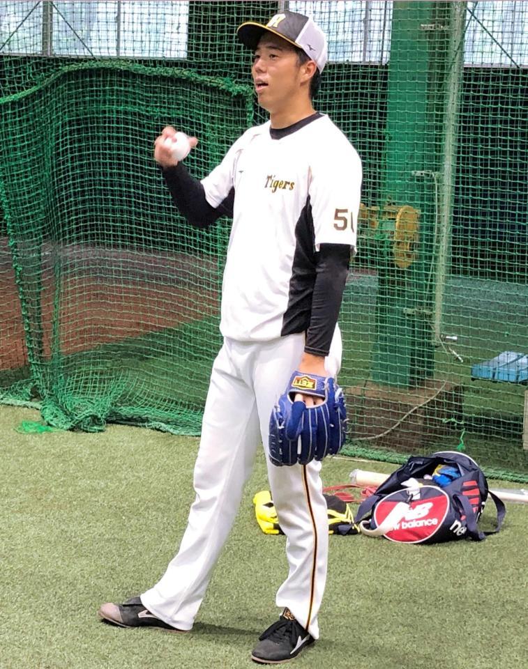 　ヤクルト戦へ向け調整する青柳（阪神タイガース提供）