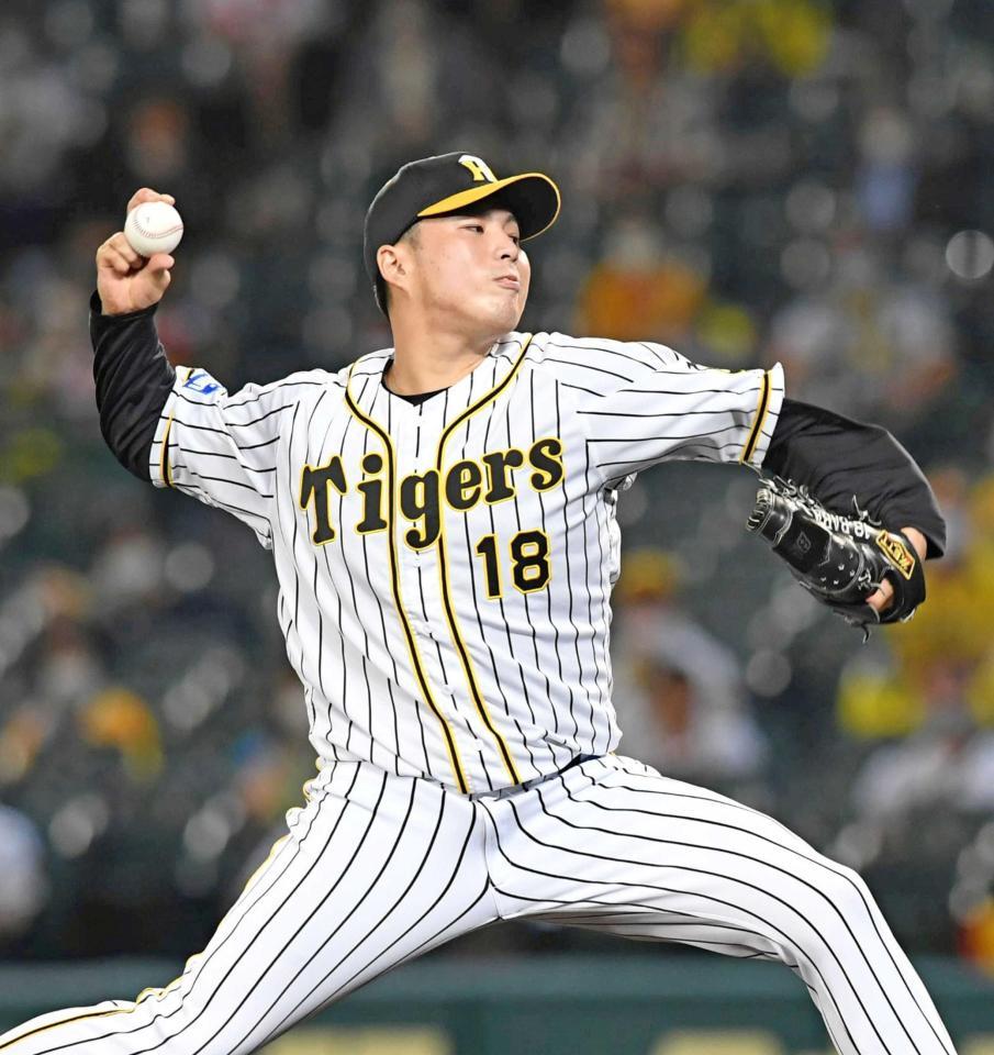 　７回、好リリーフを見せる馬場（撮影・飯室逸平）