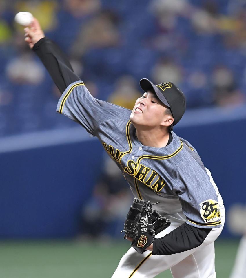 力投する阪神・馬場皐輔＝ナゴヤドーム（撮影・高部洋祐）