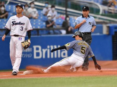 　１回、打者・サンズの時、三盗に成功する近本