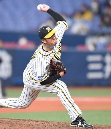 延長１０回、好リリーフをみせる阪神・岩貞祐太＝京セラドーム（撮影・飯室逸平）