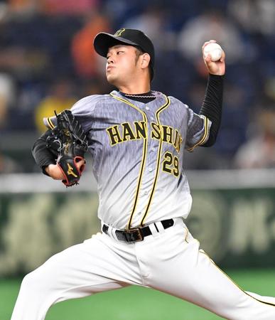 巨人打線を相手に力投する阪神・高橋遥人＝東京ドーム（撮影・西岡正）