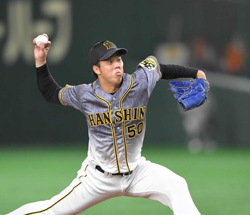 　６回１失点と好投した青柳