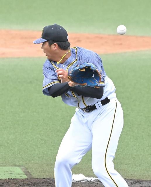 阪神の育成・横山　打球が左肩直撃し無念の降板　五回途中１安打１失点