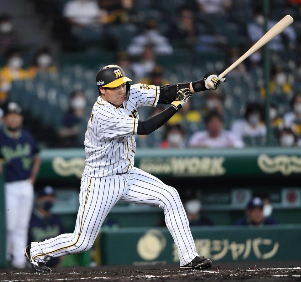 　１回、適時打を放つ大山