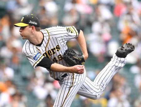 力投する阪神・ガンケル（撮影・北村雅宏）