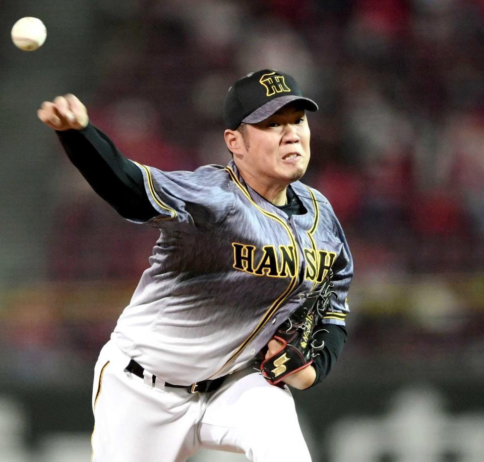 　先発し、力投する西勇