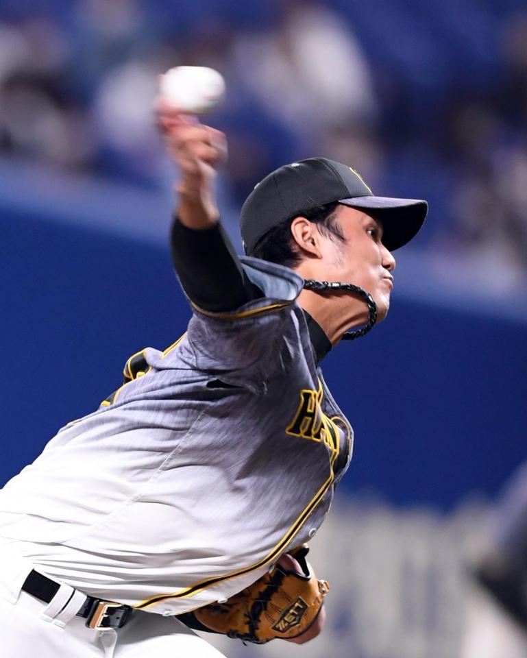 ７回、藤浪は１６１キロをマークする（撮影・山口登）