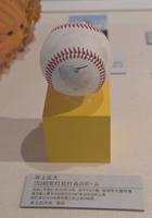 甲子園歴史館に展示された、阪神・井上広大プロ初安打のボール（撮影・高部洋祐）