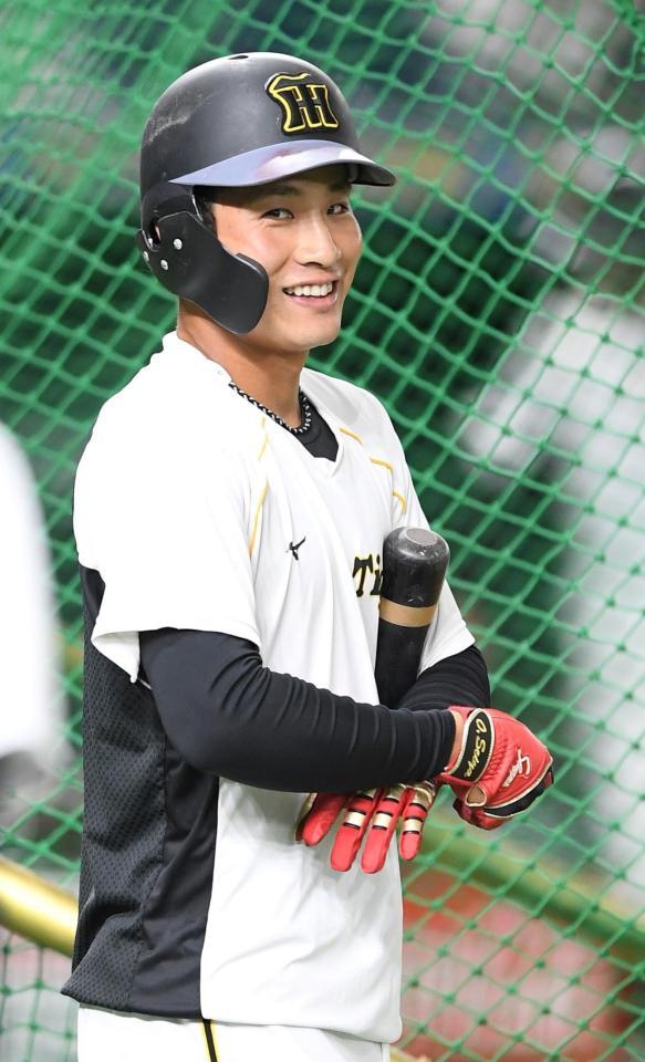 １軍に合流した阪神・木浪聖也＝東京ドーム（撮影・中田匡峻）