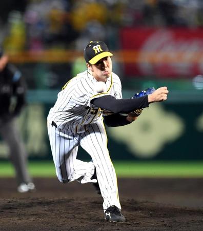 先発し力投する阪神・青柳＝甲子園（撮影・山口登）