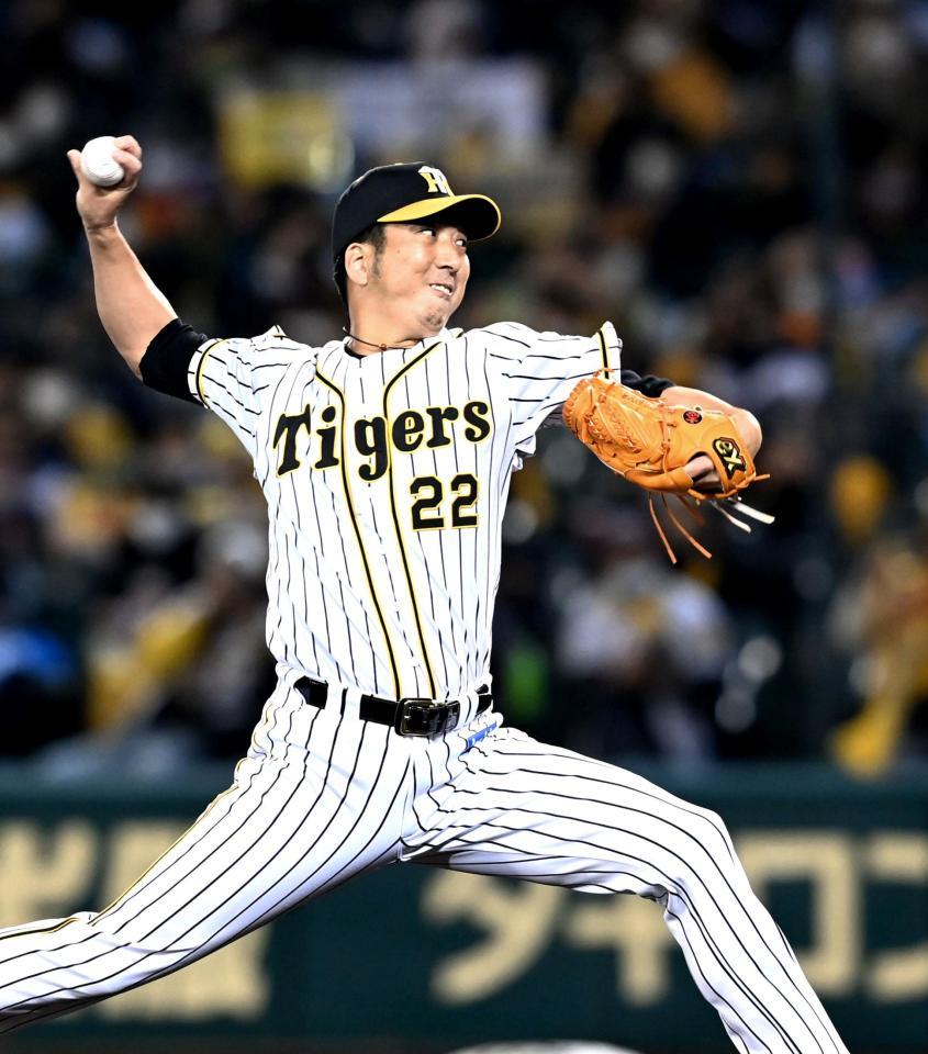 ９回、力投する藤川（撮影・飯室逸平）