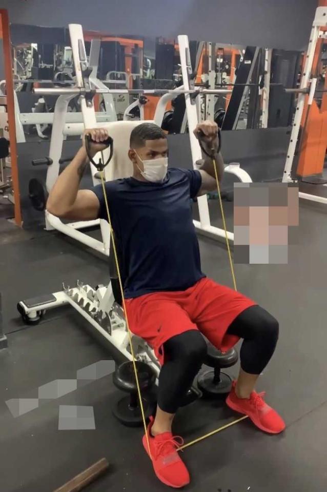 　トレーニングをするマルテ（画像を一部加工しています）＝球団提供