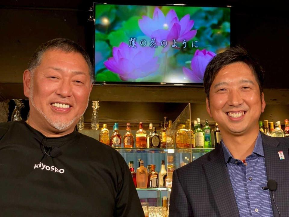 　ＹｏｕＴｕｂｅの企画で初めて対談した藤川球児氏（右）と清原和博氏