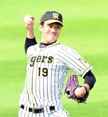 　キャッチボールする阪神・藤浪晋太郎（撮影・飯室逸平）