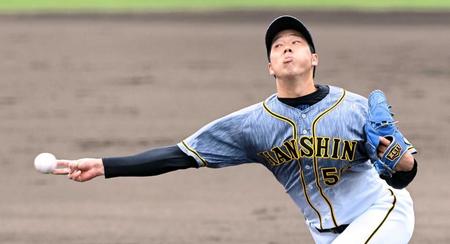 　ＤｅＮＡ打線を相手に力投する青柳（撮影・飯室逸平）