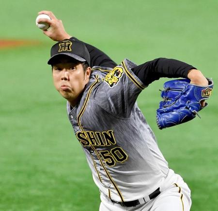 　先発し力投する青柳（撮影・田中太一）