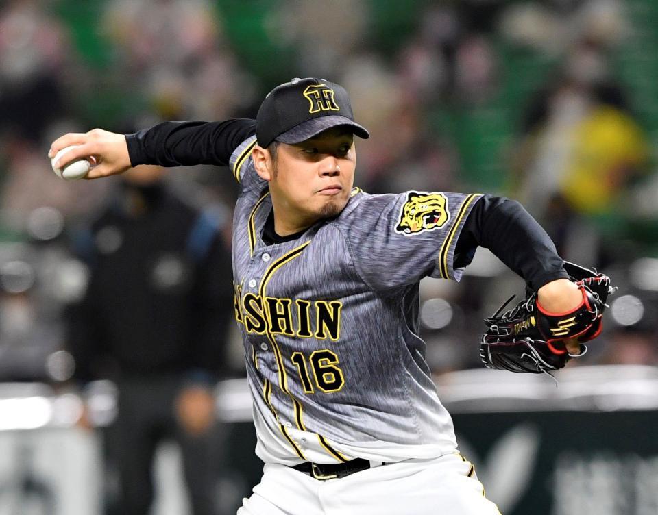 　先発し、力投する西勇