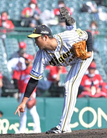 力投する阪神・斎藤友貴哉＝甲子園（撮影・高部洋祐）