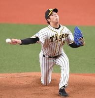 　力投する青柳（撮影・北村雅宏）