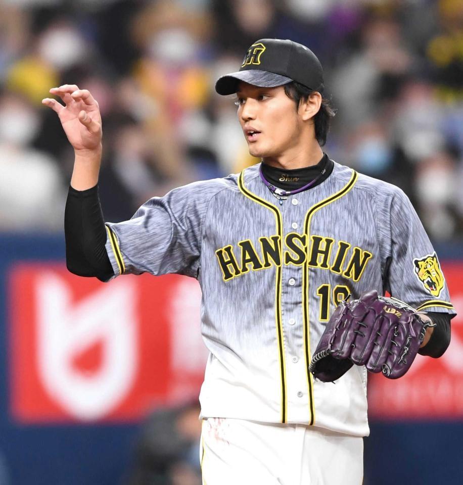 １回、藤浪の右手親指付近から血がにじむ　