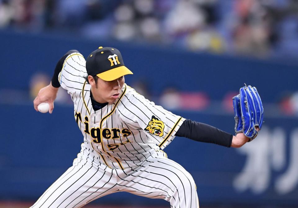 先発し力投する阪神・青柳晃洋＝京セラドーム大阪（撮影・山口登）