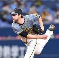 　力投する阪神　ジョー・ガンケル（撮影・北村雅宏）