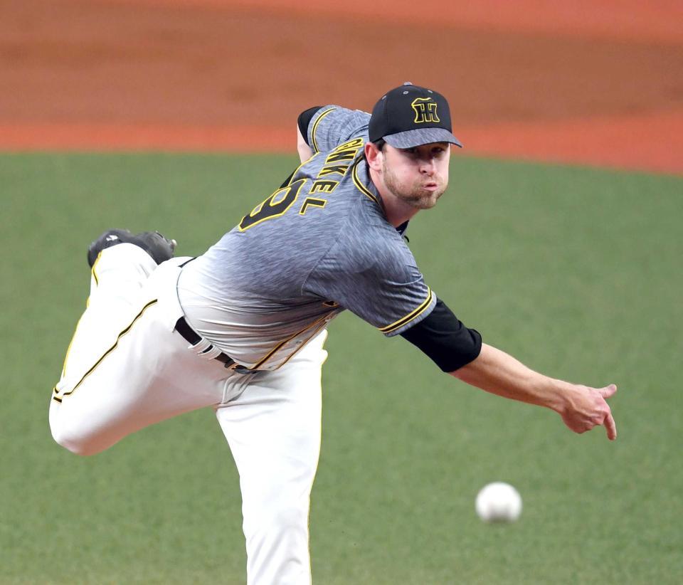 　先発し力投するガンケル（撮影・山口登）