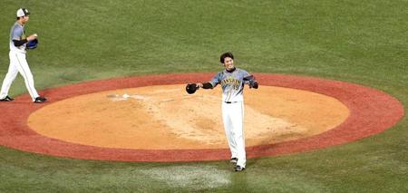 　神宮マウンドでの最終調整を終え、充実の表情をみせる藤浪