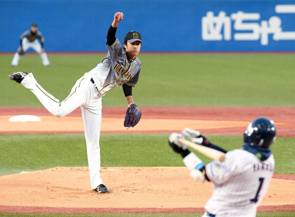 　１回、山田を打ち取る藤浪