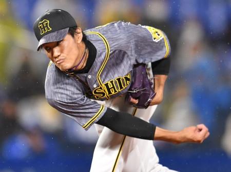 　ＤｅＮＡ打線を相手に力投する藤浪（撮影・西岡正）