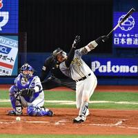 　６回、適時打を放つマルテ（撮影・高石航平）