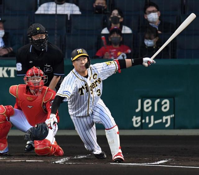 今季68打席目！阪神の主砲・大山が今季１号先制２ラン！広島・床田から左越え