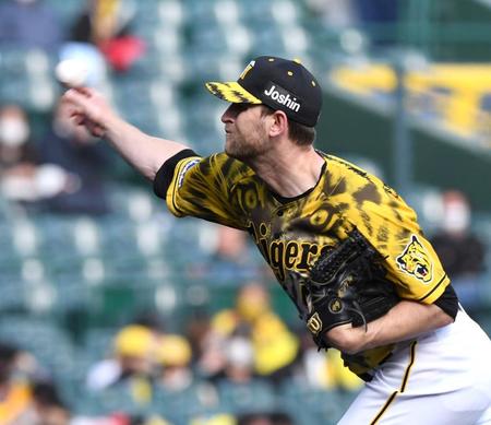 力投するガンケル（撮影・北村雅宏）