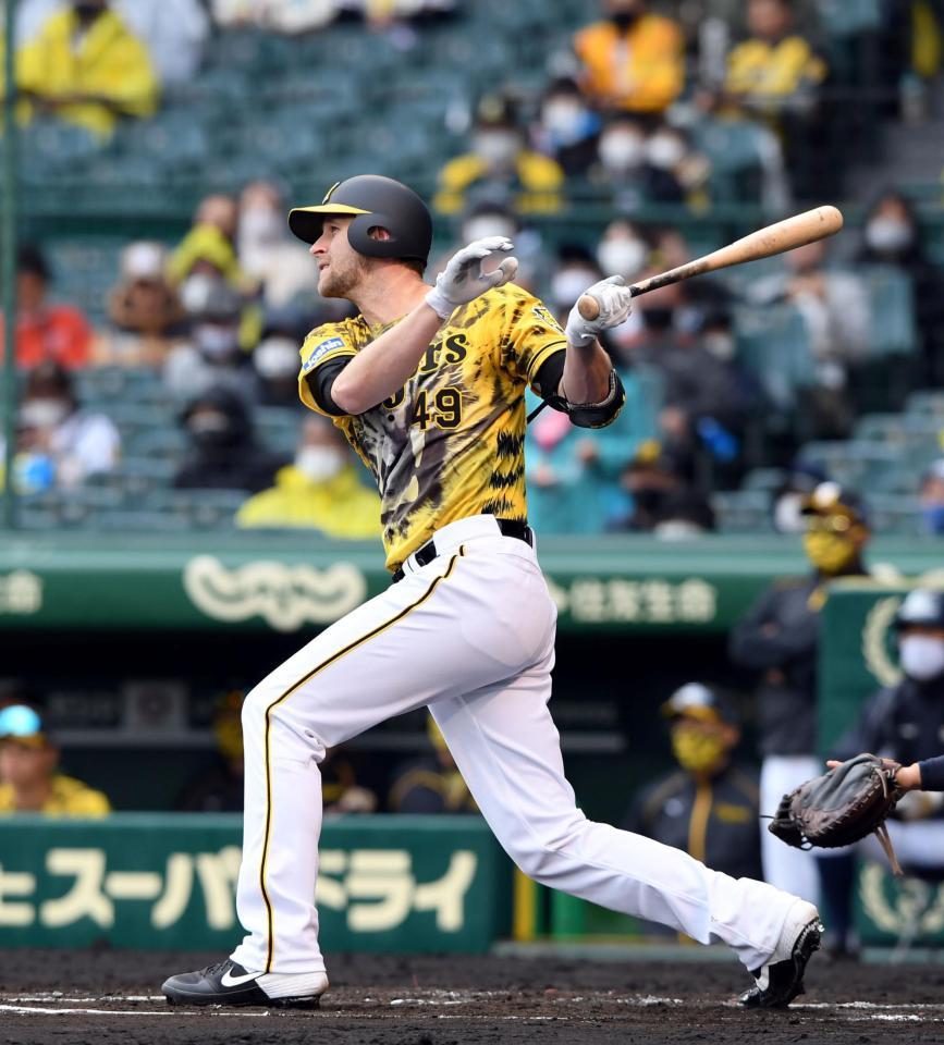 ３回、中前打を放つガンケル（撮影・山口登）