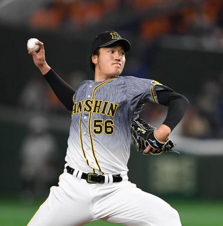 　７回を無失点に抑える小林