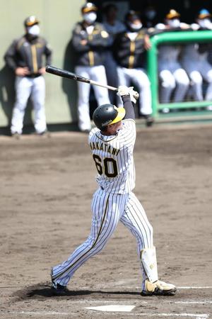 ２回、本塁打を放つ中谷（代表撮影）